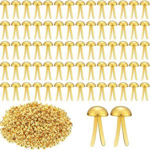 종이 공예 용품을 위한 아둘포니 600Pcs 골드 브레드, 고정 장치, 8x17.5mm 미니 스플릿 핀, 원형 황동 장치