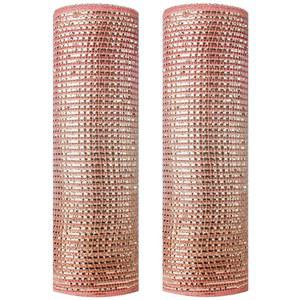 크리스마스 트리용 메시 리본-데코 화환 용품 - 메탈릭 포일 로즈 골드 2롤