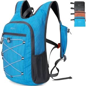 BOVIP 20L 하이킹 백팩 경량 패커블 데이팩 작은 여행 야외 접이식 숄더백 블루