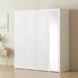 [아씨방가구]마일 터치 행거 싱글+전신거울 옷장 세트 1600