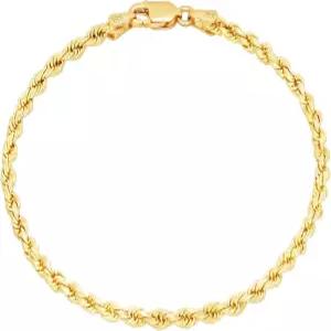 누라골드 14k 옐로우 골드 2mm 로프 체인 다이아몬드 컷 팔찌 또는 발찌 (7-9인치) 이탈리아 남성 여성