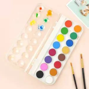 미술물감 그림재료 그림용품 핑크풋 4500 고체물감16색 화방재료 미술도구 화방용품