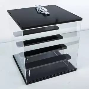 피규어 진열장 4층 LED 조명 투명 장식장 장식 케이스 디스플레이 (WFKA8G7)