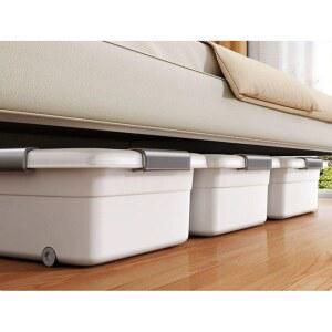 납작한수납 침대밑 수납함 바퀴형 옷수납 언더베드리빙박스 서랍장 다용도 수납함이 투명커버