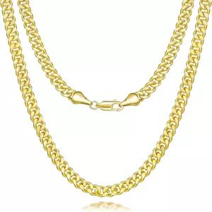 여성 iSunat 5mm 14K 금도금 목걸이 남성 쿠바 링크 체인 1618202224인치 주얼리를 절대 퇴색시키지 않는