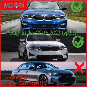 BMW 3 시리즈 G20 318i 320i 2019-2022 프론트 범퍼 후드 키드니 그릴 레이싱 블랙 바디킷 튜닝