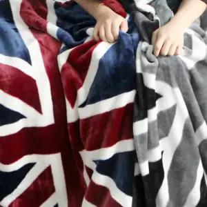 유니언잭 무릎 담요 따뜻한 미니 사무실 극세사 무릎 담요 겨울 밍크