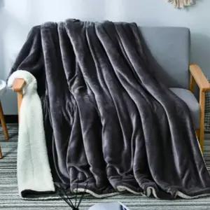 사무실 무릎 담요 부드러운 휴대용 직장인 겨울 무릎 담요 차량용 폴리에스터 극세사 부들 침대 양면