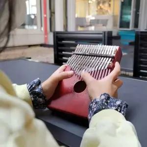 마호가니 칼림바 연주용 초보자 휴대용 17 음계 칼림바 입문용 악기 선물용 스테인리스 스틸키 손가락