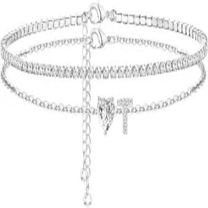 여성 CIOMI 하트 이니셜 실버 발찌 방수 고급 도금 발목 팔찌 라지 테니스 비 변색 여름 해변 발 장신구