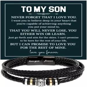 주얼레이어가 아빠의 아들 팔찌 엄마의 가죽 선물 아들에게 영원히 사랑한다는 것을 잊지 마세요