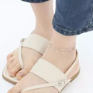 써지컬 스틸 글라스 진주 데일리 체인 패션 발찌 WF687FC