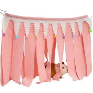 코피 기니피그 은신처, 기니피그를 위한 케이지 액세서리, 토끼, 햄스터, 친칠라, 금속 울타리가 없는 토끼 (핑크, 미디엄)