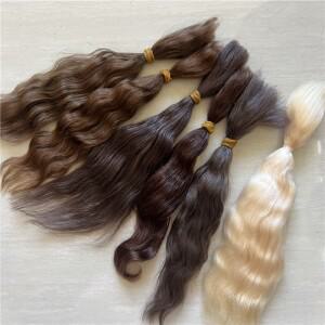 몽테조이 Reborn Doll/BJD 인형 용  순수 모헤어 브라운 호환 골든 티 6 색 Handrooted Mohair 액세서리