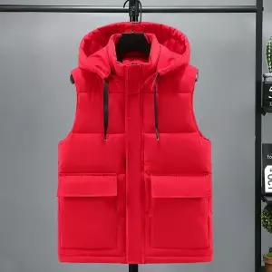 남성조끼 겨울 멋쟁이 조끼 방한 탈부착 후드 민소매 패딩 베스트 심쿵해외구매