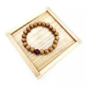 복숭아 나무 염주 불교염주 조각 나무염주팔찌 연꽃