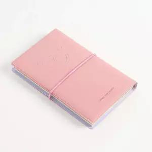 휴대용 메모장 유선 연핑크 5p 기자 판촉물 수첩 가죽