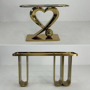 이탈리안 럭셔리 스텐 금속 현관대 대리석 암판 벽면 현관 테이블 출입구 거치대