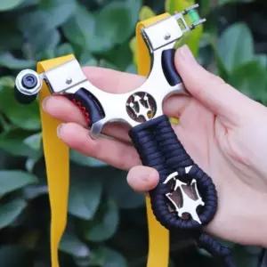 레이저 고무줄총 강력한 미니 새총 슬링샷