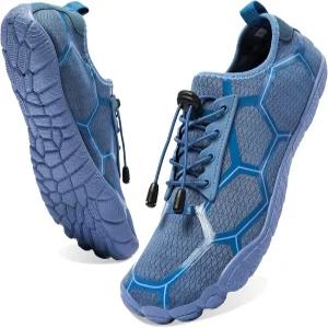 남성용 조사이윈 워터 슈즈 퀵 드라이 와이드 토 아쿠아 수영 비치 리버 풀 서핑용 조절 가능한 맨발 양말