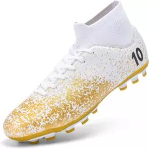 남성 패션 레이스업 하이탑 클리츠 스파이크 축구화 미끄럼 방지 통기성 아웃도어 견고한 그라운드 운동