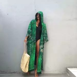 성인 비치 후드 가디건 가운