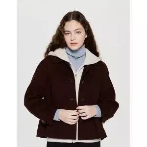 헤지스레이디스 [25FW][HSCO-5D903] 캐시미어 블렌디드 발마칸 핸드메이드 숏코트