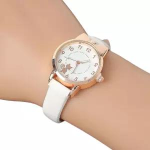 커플 가죽 손목시계 (2p 화이트) DK97여자 심플한 아날로그 캐주얼 패션 여성용 쥬얼리