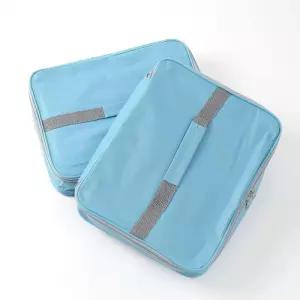 사각 도시락 보냉백 휴대용 보냉가방 2p셋 5L (블루)