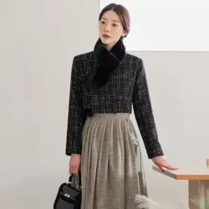 XXL까지) 아뮤즈 체크패턴 저고리 블라우스  겨울 생활한복 트위드 상견례 스페셜룩 하객룩 빅사이즈