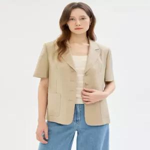 질스튜어트 뉴욕 여성 25SS [스테디셀러] 베이지 포켓 린넨혼방 자켓 WJJA5B520I3