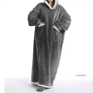 겨울 후드 담요 블랭킷 따뜻한 원피스 잠옷 집순이hij896