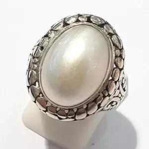 [블루케이] AA급엔틱 마베진주 원석 반지 210710-18n