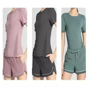 여성 트레이닝복 상하의 세트 여름 반팔 반바지 셋업 WEAFB6E
