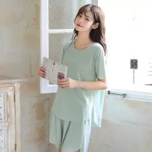 GGRO 여름 플리츠 투피스 세트 루즈핏 여성홈웨어 주름옷