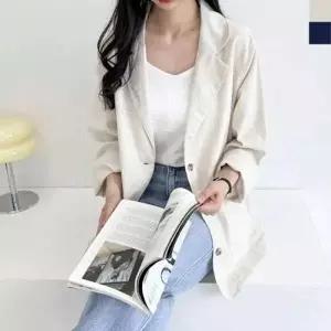 여자 린넨 오버핏 크롭 자켓