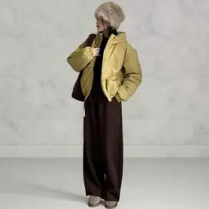 [신세계라이브쇼핑][옷자락] 여성 오버사이즈 무광 스트링 후드 짧은 패딩