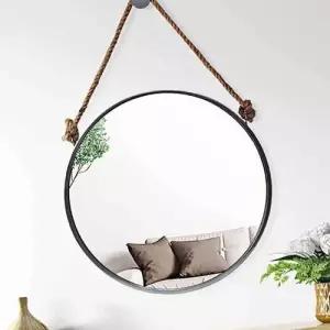 실버 벽 거울 거실 벽걸이형 인테리어 벽면 원형 WFIKUJZ