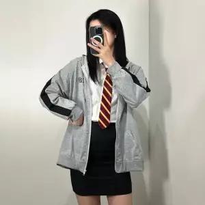 [라일리의류] Rly 오버핏 배색 후드 집업 빅사이즈 학생 교복 매치