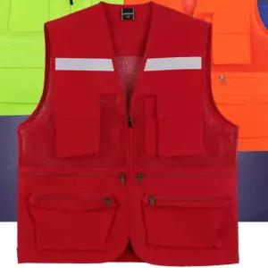 왕망사 쿨망사 조절 반사띠 아이스망사조끼 포켓 사이즈 유니 조끼 망사조끼