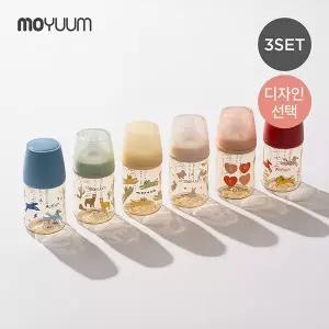 [모윰] 3세대 PPSU 노꼭지 올인원 젖병 170ml 트리플팩 - 디자인선택