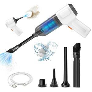 멋진 버디 무선 청소기-미니 에어 더스트, 휴대용 핸드헬드 진공청소기, 자동차 키보드용 3인치 1Dry 사용, 더스트 버스터 및 주방용 공기 송풍기, 6500PA 흡입, 팽창/감쇠 수영