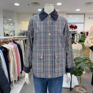 체크 숏 트렌치코트 K4SH168_DG