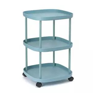 바퀴형 사각 3단 이동식 선반 트롤리 협탁 보조테이블