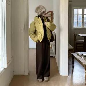 |CHJ6BB8|여성 루즈핏 무광 스트링 후드 짧은 패딩