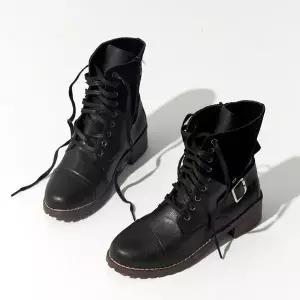 998 사이드벨트 여성 플랫 워커 부츠 WFFGCZ6