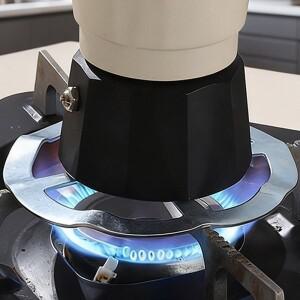 2/1개 가스레인지 스탠드 모카포트 커피포트 주방 스테인리스 스틸 커피 링 리듀서 화이트 스토브