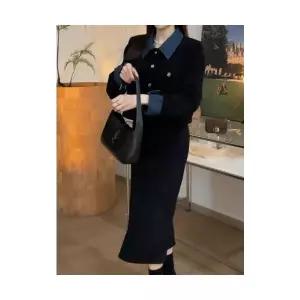 여자 정장세트 고급 캐주얼 시크 숏코트+반신 스커트 천금 세트 원픽4