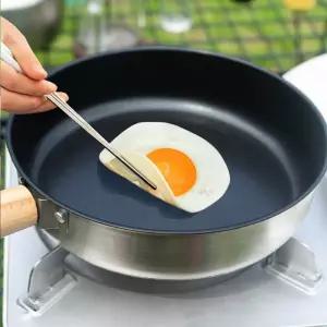 나무손잡이 분리형 304스텐 휴대용 후라이팬 야영 수련회 야외식사 차박 여행용
