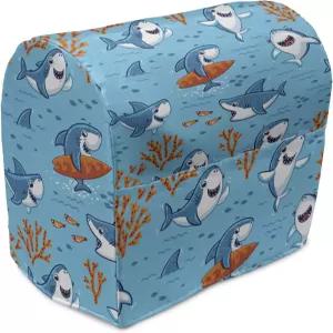 앰베손 샤크 스탠드 믹서 커버 재미있는 물고기 캐릭터가 있는 수중 판타지 월드 경쾌한 마스코트 포켓이